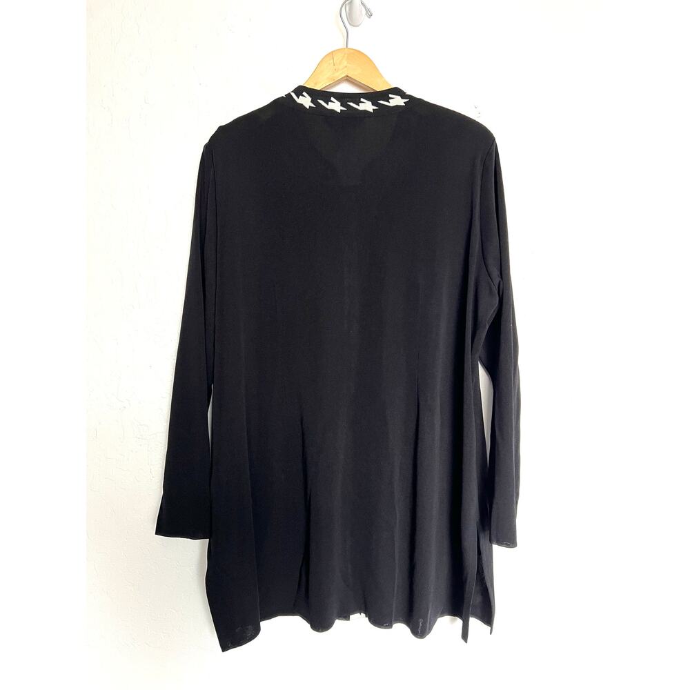 NWT Misook Sweater Jacket Sz 1X Black Houndstooth Buttons Cardigan Knit - Picture 6 of 7